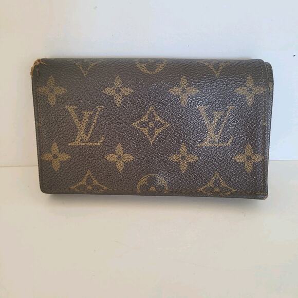 Louis Vuitton LV Portefeuille Tresor Bifold Wallet Medium Monogram Brown Vintage - Picture 1 of 14
